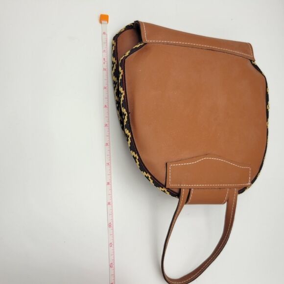 Leather Aztec Picnic Bag Kit Travel Saddlery Tote with Cutlery Set - Picture 6 of 6